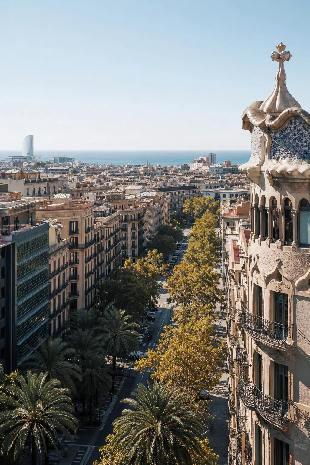A recognizable view of Barcelona